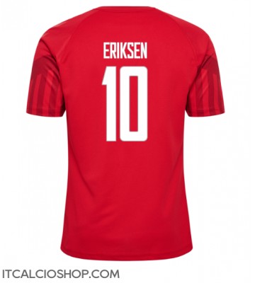 Danimarca Christian Eriksen #10 Prima Maglia Mondiali 2022 Manica Corta